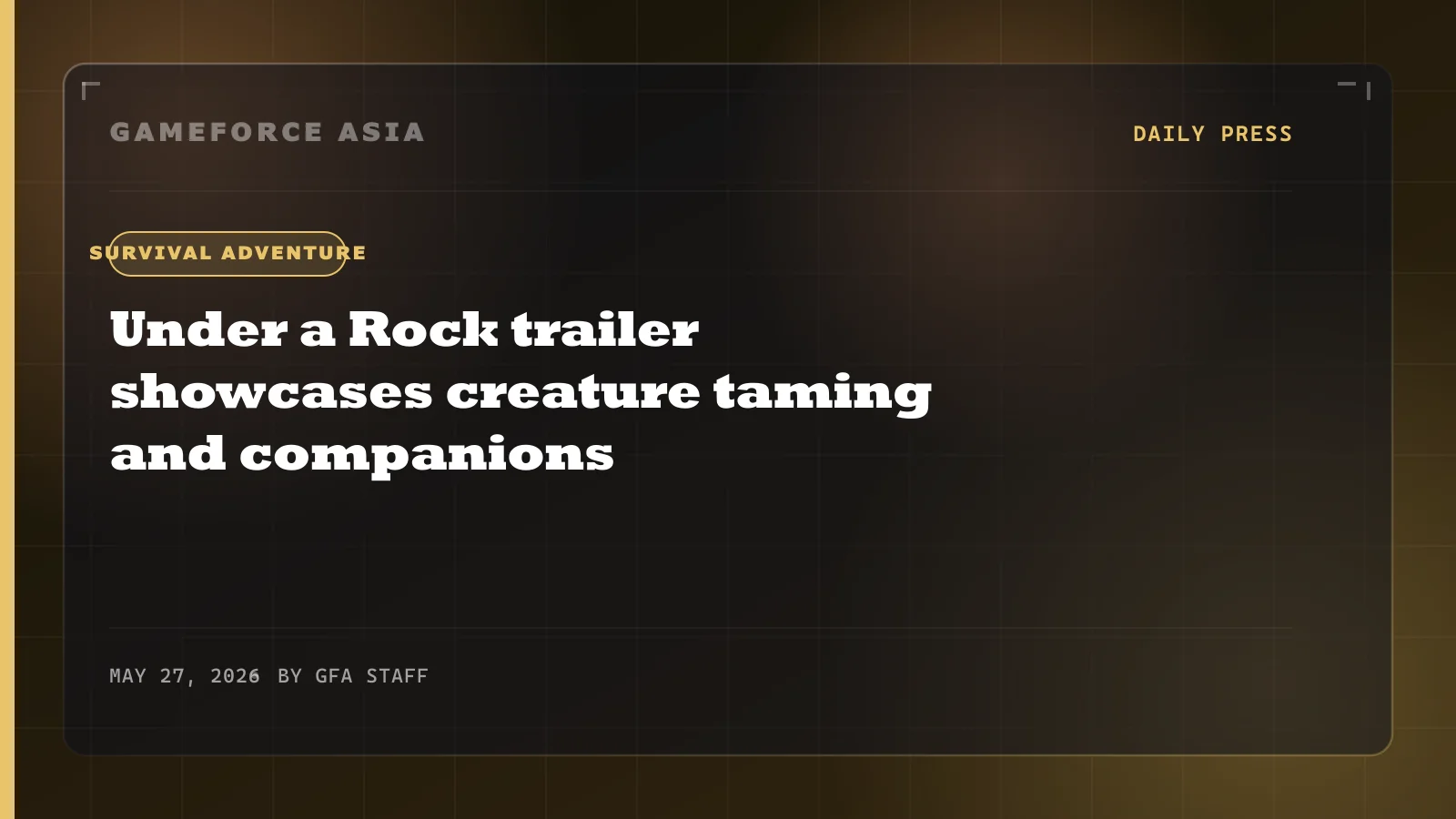 Under a Rock trailer showcases creature taming and companions