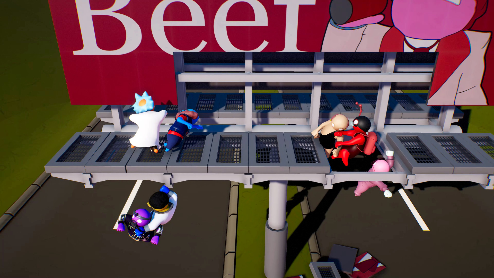 Local and online multiplayer brawls packed with slapstick violence