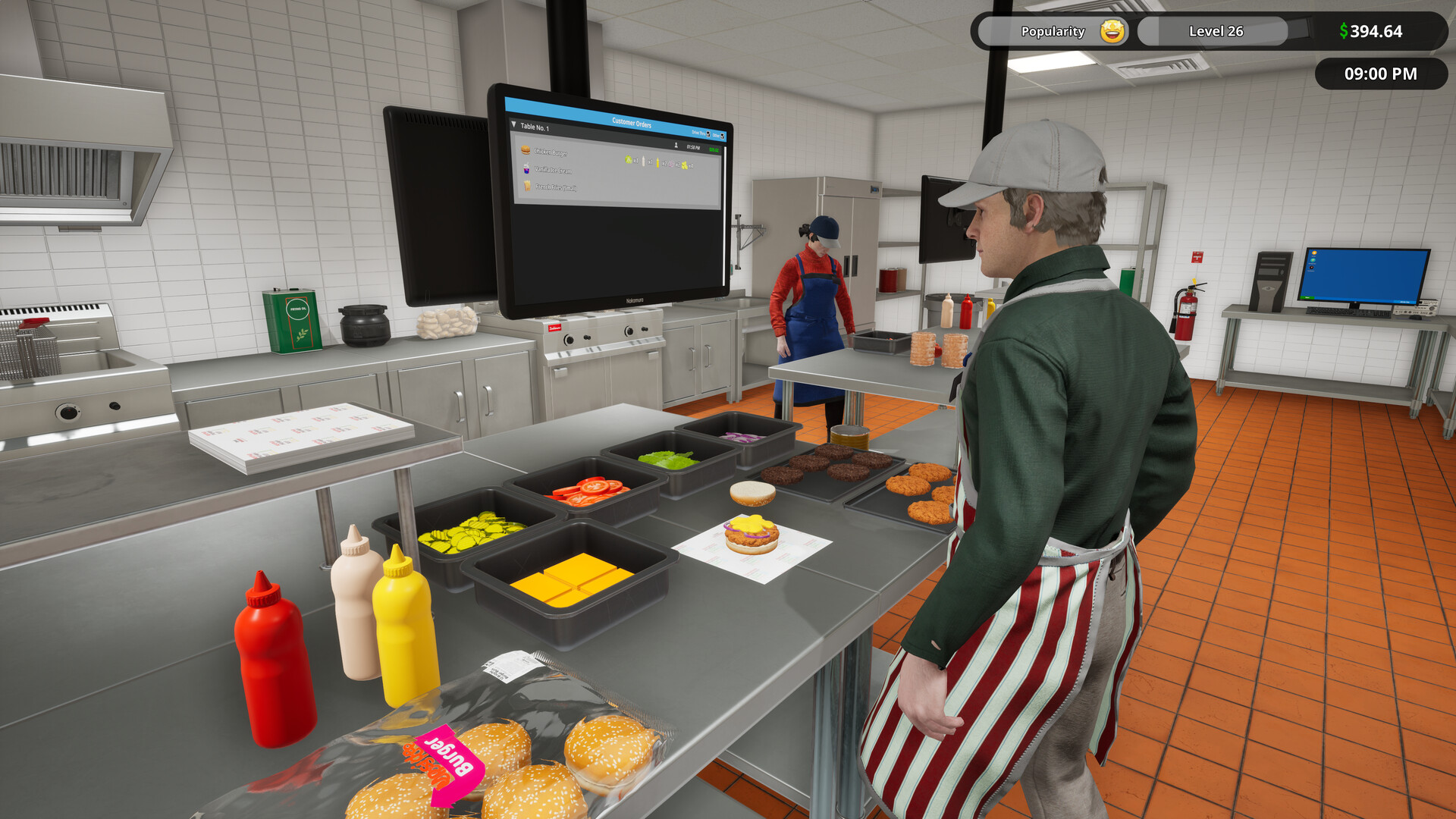 Coordinating drink preparation and burger assembly during the restaurant rush